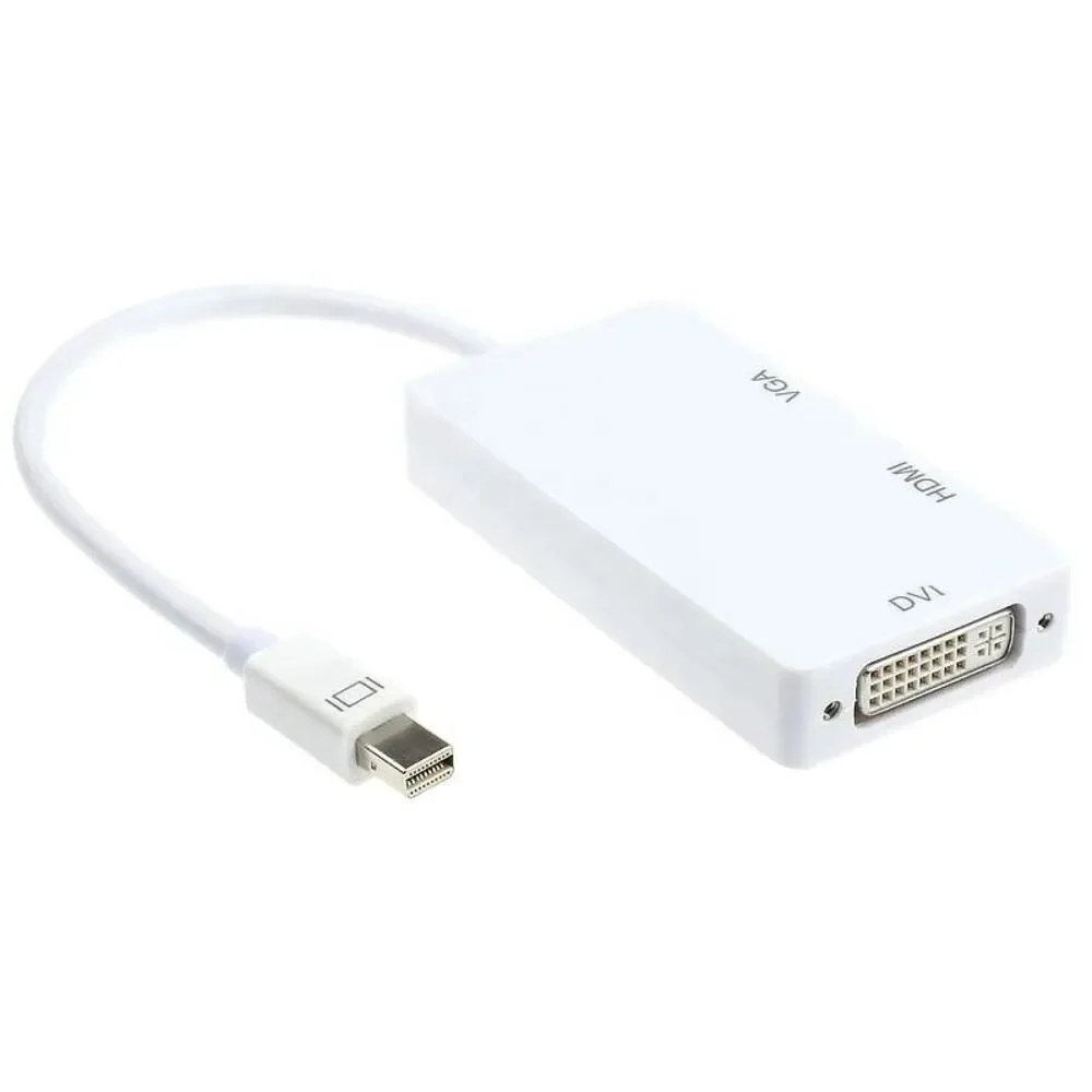 Thunderbolt/DisplayPort to HDMI DVI VGA Converter Mac PC Adapter Laptop Mini Des